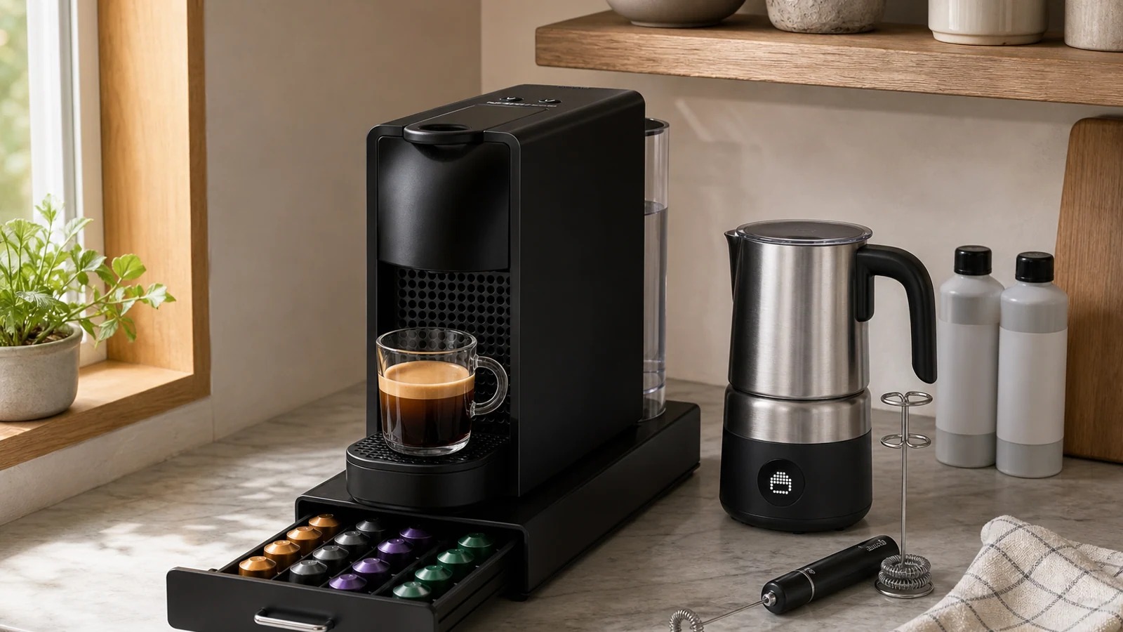Compact Pod Latte Setup